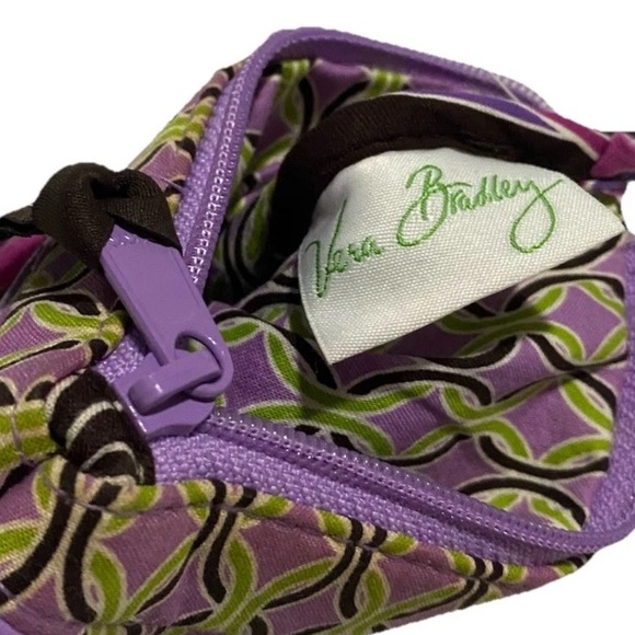 Vera Bradley Purple Punch Coin Purse Brown Purple Green Excellent Condition - Picture 10 of 10